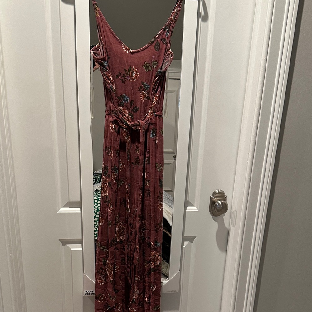 Floral Embroidered Jumpsuit in Mauve